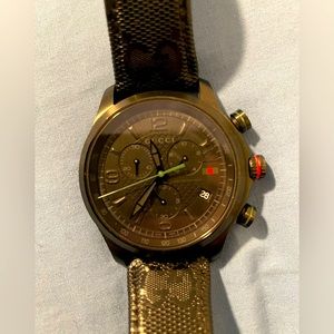 Gucci Gun Metal Black Men's Chronograph Watch 42mm